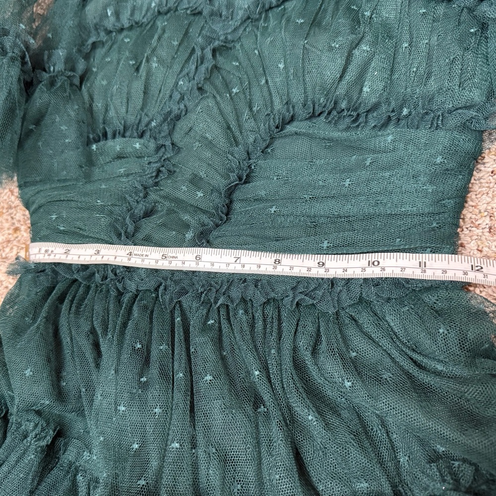 Elegant Emerald Green Tiered Dress - Picture 7 of 7